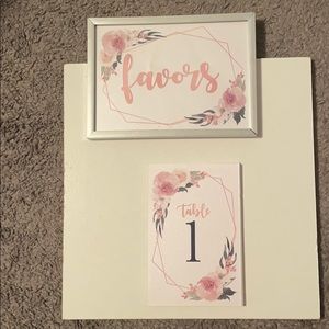 Floral Table # Signs